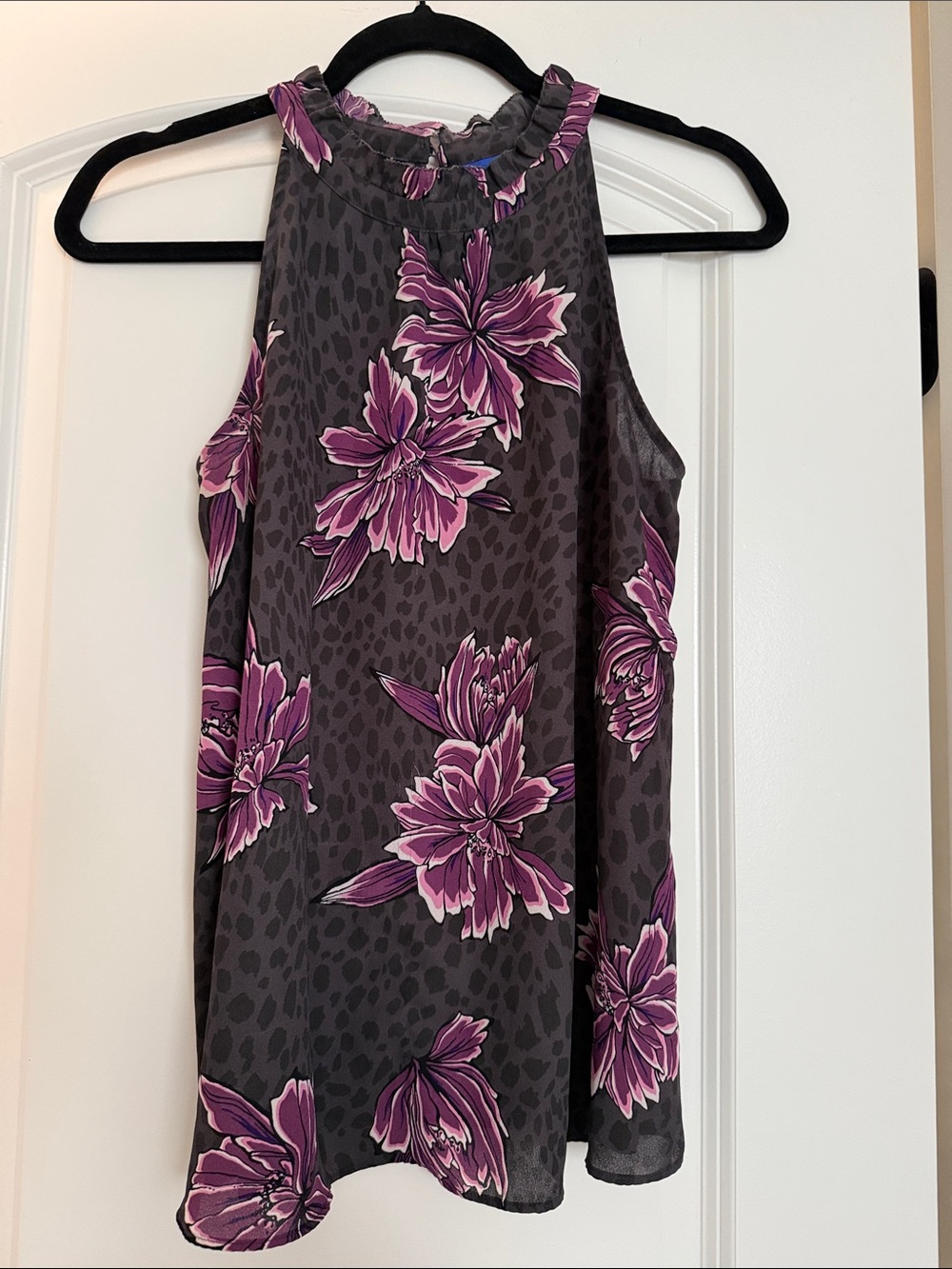 Apt. 9 Purple Floral Halter Camisole on Gray